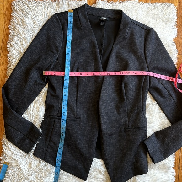 New women’s Sz S Apt 9 black open down business casual stretch blazer top - Picture 10 of 11